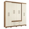 Guarda-Roupa Casal Nápoles 8 Portas 4 Gavetas Jatoba/Areia 15854 - Santos Andirá