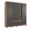 Guarda-Roupa Casal Nápoles 8 Portas 4 Gavetas Jatoba/Grafite 15854 - Santos Andirá