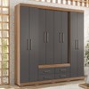 Guarda-Roupa Casal Nápoles 8 Portas 4 Gavetas Jatoba/Grafite 15854 - Santos Andirá
