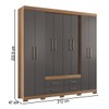 Guarda-Roupa Casal Nápoles 8 Portas 4 Gavetas Jatoba/Grafite 15854 - Santos Andirá