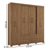 Guarda-Roupa Casal Nápoles 8 Portas 4 Gavetas Jatoba 15854 - Santos Andirá