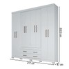 Guarda-Roupa Casal Nápoles 8 Portas 4 Gavetas Branco 15854 - Santos Andirá