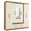 Guarda-Roupa Casal Nápoles 8 Portas 4 Gavetas com Espelho Jatoba/Areia 15854 - Santos Andirá