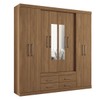Guarda-Roupa Casal Nápoles 8 Portas 4 Gavetas com Espelho Jatoba 15854 - Santos Andirá