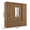 Guarda-Roupa Casal Nápoles 8 Portas 4 Gavetas com Espelho Jatoba 15854 - Santos Andirá