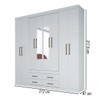 Guarda-Roupa Casal Nápoles 8 Portas 4 Gavetas com Espelho Branco 15854 - Santos Andirá