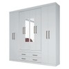 Guarda-Roupa Casal Nápoles 8 Portas 4 Gavetas com Espelho Branco 15854 - Santos Andirá