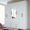 Guarda-Roupa Casal Nápoles 8 Portas 4 Gavetas com Espelho Branco 15854 - Santos Andirá