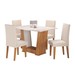 Mesa de Jantar 4 Lugares Grazi/Marte Mel/Blonde/Linho/Bronze - Pnr Móveis
