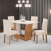 Mesa de Jantar 4 Lugares Grazi/Marte Mel/Blonde/Linho/Bronze - Pnr Móveis