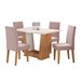 Mesa de Jantar 4 Lugares Grazi/Marte Mel/Blonde/Veludo/Rosa - Pnr Móveis