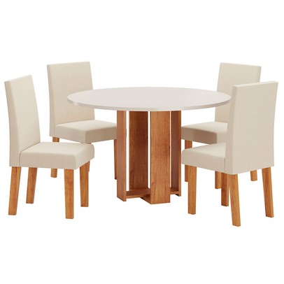Mesa de Jantar 4 Lugares Rayane Mel/Blonde/Nude 27067 - Pnr Móveis