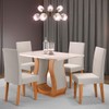 Mesa de Jantar 4 Lugares Blazer Mel/Blonde/Veludo Marfim - Pnr Móveis