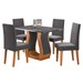 Mesa de Jantar 4 Lugares Blazer Mel/Cinza/Veludo Grafite - Pnr Móveis