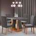 Mesa de Jantar 4 Lugares Blazer Mel/Cinza/Veludo Grafite - Pnr Móveis