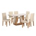 Mesa de Jantar 6 Lugares Escócia Mel/Off White/Veludo Pastel - Pnr Móveis