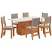 Mesa de Jantar 6 Lugares Vanessa Mel/Blonde/Veludo Cinza - Pnr Móveis