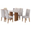 Mesa de Jantar 6 Lugares Alura Ripado Mel/Blonde/Pastel - Pnr Móveis