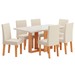 Mesa de Jantar 6 Lugares Catarina com Vidro Mel/Nude/Off White - Pnr Móveis