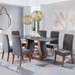 Mesa de Jantar 6 Lugares Cassia Imbuia/Cinza/Veludo Grafite - Pnr Móveis
