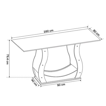 Mesa de Jantar 6 Lugares Evellyn Imbuia/Blonde/Veludo Pastel - Pnr Móveis