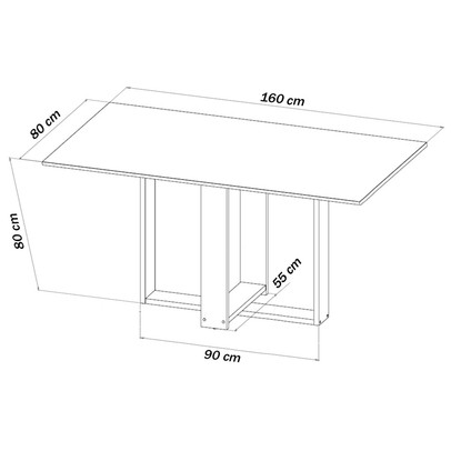 Mesa de Jantar 6 Lugares Erika Mel/Blonde/Nude - Pnr Móveis