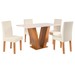 Mesa de Jantar 4 Lugares Lidia Marte Seda/Blonde/Nude - Pnr Móveis
