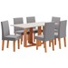 Mesa de Jantar 6 Lugares Erika Mel/Blonde/Veludo Cinza 26272 - Pnr Móveis