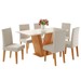Mesa de Jantar 6 Lugares Lidia Vênus Mel/Blonde/Veludo Marfim - Pnr Móveis