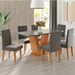 Mesa de Jantar 6 Lugares Lidia Vênus Mel/Cinza/Veludo Grafite - Pnr Móveis