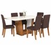 Mesa de Jantar 6 Lugares Grazi Seda/Blonde/Fumê - Pnr Móveis