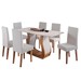 Mesa de Jantar 6 Lugares Persia Imbuia/Blonde/Veludo Marfim - Pnr Móveis