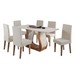 Mesa de Jantar 6 Lugares Persia Imbuia/Blonde/Veludo Pastel - Pnr Móveis