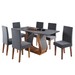 Mesa de Jantar 6 Lugares Persia Imbuia/Cinza/Veludo Grafite - Pnr Móveis