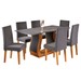 Mesa de Jantar 6 Lugares Persia Mel/Cinza/Veludo Grafite - Pnr Móveis