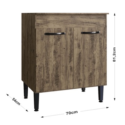 Balcão de Cozinha Light 2 Portas 1 Prateleiras Itauba - Irm Móveis