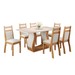 Mesa de Jantar 6 Lugares Rayssa Sicilia Mel/Blonde/Veludo/Marfim - Pnr Móveis