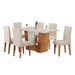 Mesa de Jantar 6 Lugares Marte Mel/Blonde/Linho/Bronze - Pnr Móveis