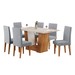 Mesa de Jantar 6 Lugares Marte Mel/Blonde/Linho/Inox - Pnr Móveis