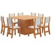 Mesa de Jantar 8 Lugares Alexa Mel/Linho Gelo - Pnr Móveis