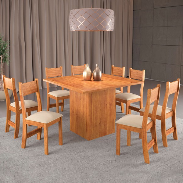 Mesa de Jantar 8 Lugares Alexa Mel/Nude 26185 - Pnr Móveis