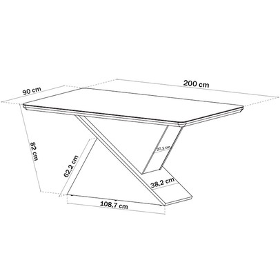 Mesa de Jantar 8 Lugares Glamuor com Vidro Mel/Off White/Bronze - Pnr Móveis