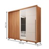 Guarda-Roupa Casal Castellana 2 Portas 4 Gavetas com Espelho Freijo/Off White - Pnr Móveis