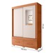 Guarda-Roupa Solteiro Dali 2 Portas 2 Gavetas com Espelho Freijo/Off White - Pnr Móveis