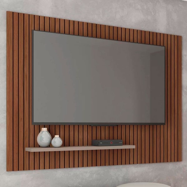 Painel para TV Até 70 Polegadas com Ripado 3d Puerto Fendi/Havana - Pnr Móveis