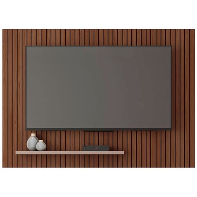 Painel para TV Até 70 Polegadas com Ripado 3d Puerto Fendi/Havana - Pnr Móveis