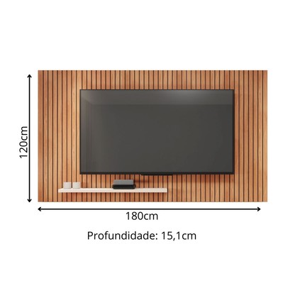 Painel para TV Até 70 Polegadas com Ripado 3d Puerto Freijo/Off White - Pnr Móveis