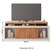 Rack para TV 75 Polegadas 2 Portas com Ripado Puerto Freijo/Off White - Pnr Móveis