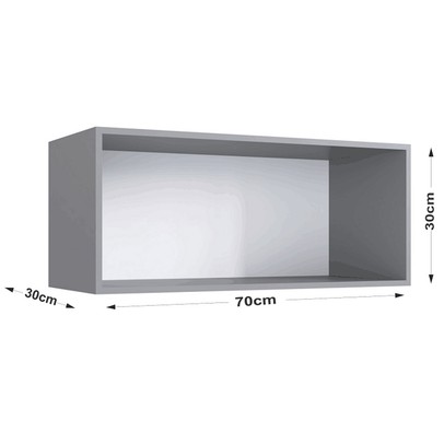 Armário Aéreo Cozinha Light Cinza - Irm Móveis
