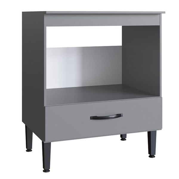 Balcão de Cozinha Light 1 Porta Cinza - Irm Móveis